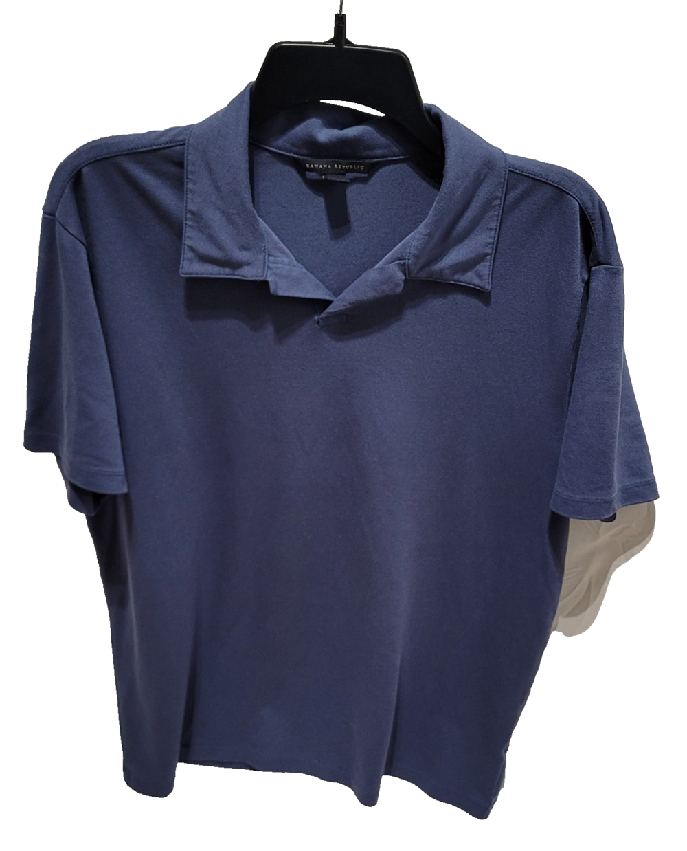 Banana Republic Polo Shirt Mens Large Blue Short Sleeve Soft Stretch Casual Top